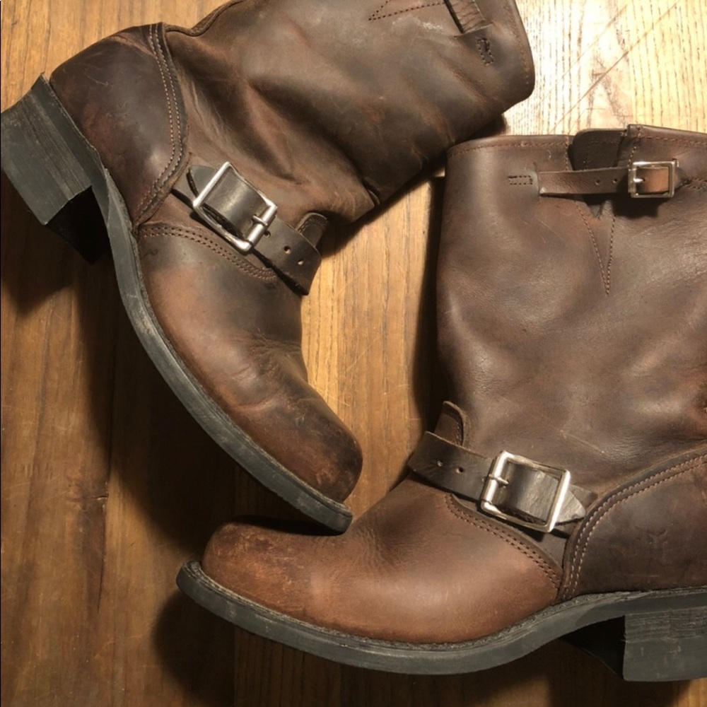 Frye Engineer Boot in brown leather